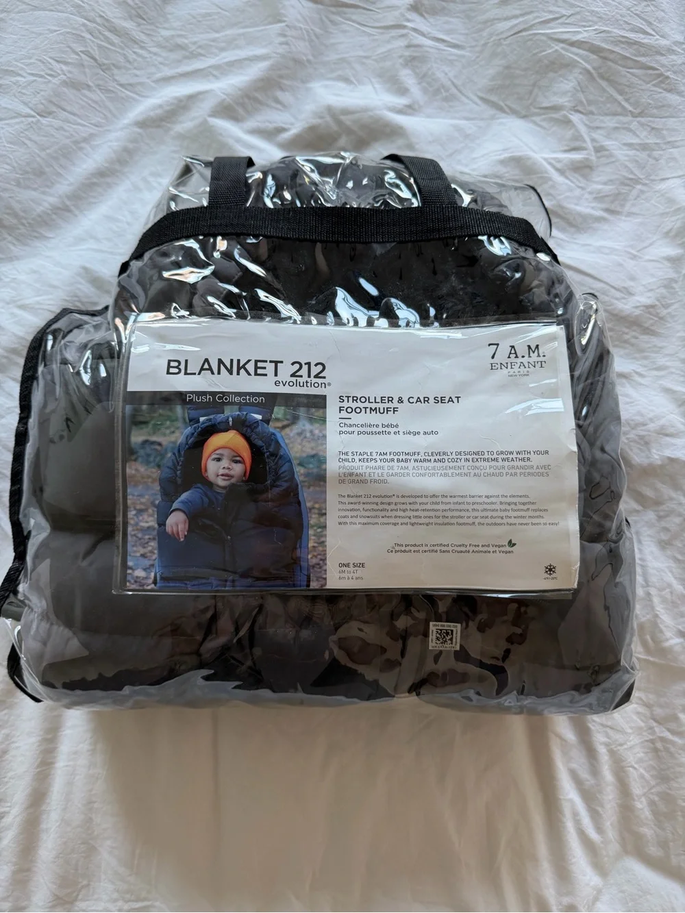 NWT 7AM ENFANT BLANKET 212 EVOLUTION - STELLA black with stars - stroller cover - Picture 6 of 7